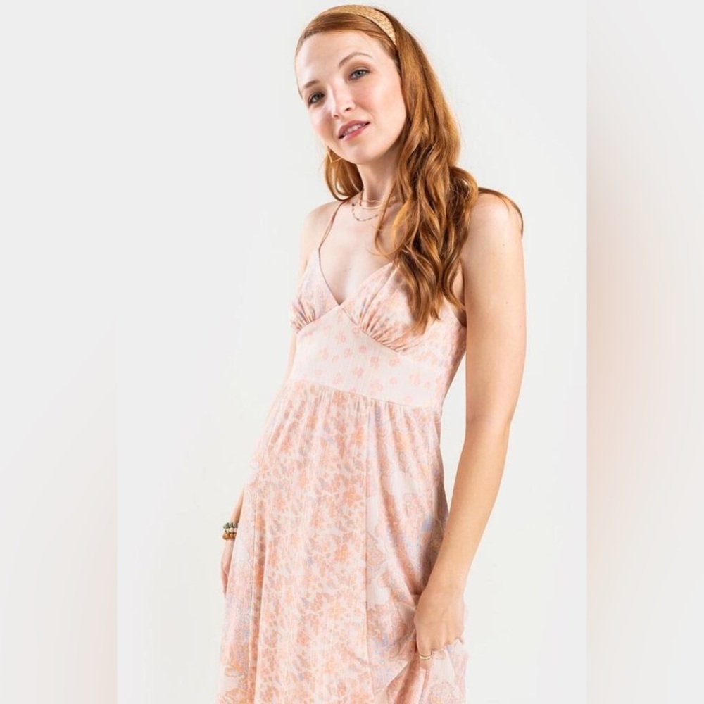 Francesca’s Mae Mix Floral MIDI Dress NWT